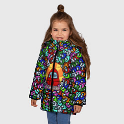 Куртка зимняя для девочки Among Us SHHHHHHH!, цвет: 3D-черный — фото 2