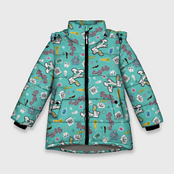 Куртка зимняя для девочки Багз Банни, цвет: 3D-светло-серый
