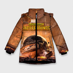 Куртка зимняя для девочки PlayerUnknowns Battlegrounds, цвет: 3D-черный