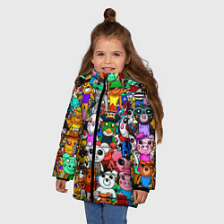 Куртка зимняя для девочки ROBLOX PIGGY, цвет: 3D-черный — фото 2