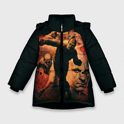 Куртка зимняя для девочки Федор Емельяненко Император, цвет: 3D-черный