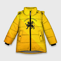 Куртка зимняя для девочки Символика Тартарии, цвет: 3D-светло-серый