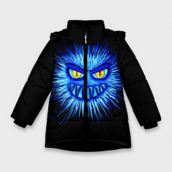 Куртка зимняя для девочки Злой вирус, цвет: 3D-черный