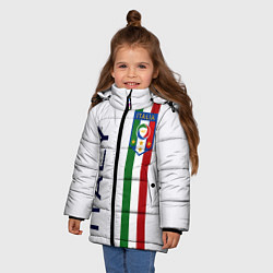 Куртка зимняя для девочки СБОРНАЯ ИТАЛИИ, цвет: 3D-черный — фото 2
