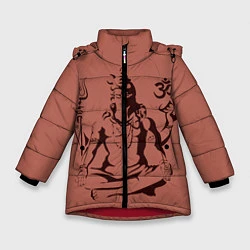 Куртка зимняя для девочки Бог Шива, цвет: 3D-красный