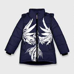 Куртка зимняя для девочки В объятиях удачи, цвет: 3D-черный