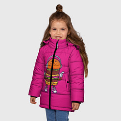 Куртка зимняя для девочки BURGER, цвет: 3D-черный — фото 2