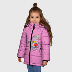 Куртка зимняя для девочки Звонок в дверь, цвет: 3D-черный — фото 2