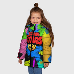 Куртка зимняя для девочки Brawl Stars Brush, цвет: 3D-черный — фото 2