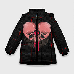 Куртка зимняя для девочки Halloween love, цвет: 3D-черный