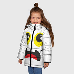 Куртка зимняя для девочки Испуганное лицо, цвет: 3D-черный — фото 2