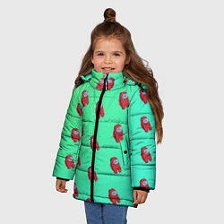 Куртка зимняя для девочки Among us, цвет: 3D-красный — фото 2
