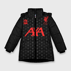 Куртка зимняя для девочки LIVERPOOL разминочная 2021, цвет: 3D-черный