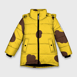 Куртка зимняя для девочки Тигриный узор, цвет: 3D-черный