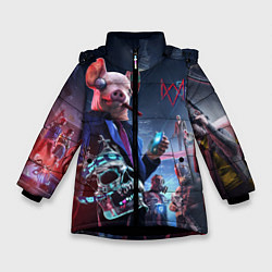 Куртка зимняя для девочки Watch Dogs Legion, цвет: 3D-черный