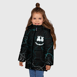 Куртка зимняя для девочки Marshmello Dark Smile, цвет: 3D-светло-серый — фото 2