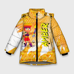 Куртка зимняя для девочки Brawl Stars - Amber, цвет: 3D-светло-серый