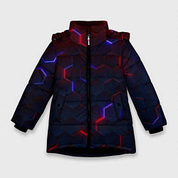 Куртка зимняя для девочки Light Background, цвет: 3D-черный