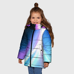 Куртка зимняя для девочки Сияние, цвет: 3D-светло-серый — фото 2