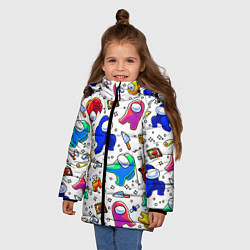 Куртка зимняя для девочки AMONG US, цвет: 3D-светло-серый — фото 2