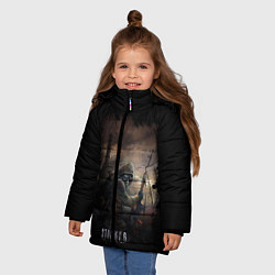 Куртка зимняя для девочки S T A L K E R, цвет: 3D-черный — фото 2