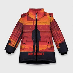 Куртка зимняя для девочки Mr Robot, цвет: 3D-черный