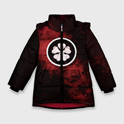 Куртка зимняя для девочки Черный клевер, цвет: 3D-красный