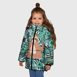 Куртка зимняя для девочки Ленивец Йог, цвет: 3D-светло-серый — фото 2