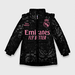 Куртка зимняя для девочки REAL MADRID, резервная 2021, цвет: 3D-черный