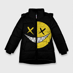 Куртка зимняя для девочки SMILE, цвет: 3D-черный