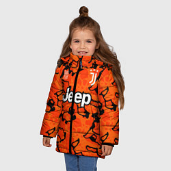 Куртка зимняя для девочки JUVENTUS резервная 2021, цвет: 3D-черный — фото 2