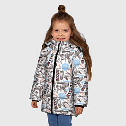 Куртка зимняя для девочки Барбершоп, цвет: 3D-черный — фото 2