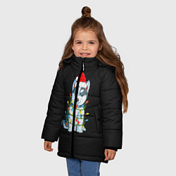 Куртка зимняя для девочки Щенок, цвет: 3D-светло-серый — фото 2
