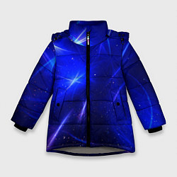 Куртка зимняя для девочки Космический вихрь, цвет: 3D-светло-серый