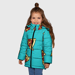 Куртка зимняя для девочки Пицца, цвет: 3D-светло-серый — фото 2