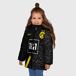 Куртка зимняя для девочки BORUSSIA выездная сезон 2021, цвет: 3D-черный — фото 2