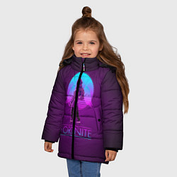 Куртка зимняя для девочки Fortnite градиент, цвет: 3D-черный — фото 2