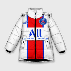 Куртка зимняя для девочки PSG, выездная сезон 2021, цвет: 3D-черный