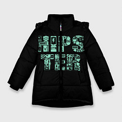 Куртка зимняя для девочки Хипстер, цвет: 3D-черный