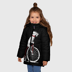 Куртка зимняя для девочки Пёс Хипстер, цвет: 3D-черный — фото 2