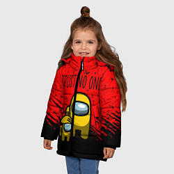Куртка зимняя для девочки AMONG US - НЕ ВЕРЬ НИКОМУ, цвет: 3D-красный — фото 2