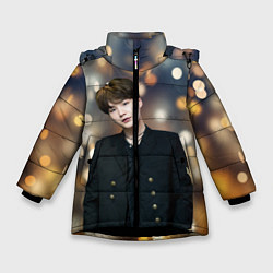 Куртка зимняя для девочки MIN YOONGI, цвет: 3D-черный