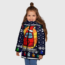 Куртка зимняя для девочки AMONG US CHRISTMAS 2, цвет: 3D-светло-серый — фото 2