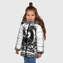 Куртка зимняя для девочки Вендельский олень чёрный 3D, цвет: 3D-черный — фото 2