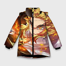 Куртка зимняя для девочки Клинок Рассекающий Демонов цвета 3D-черный — фото 1