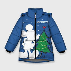 Куртка зимняя для девочки Mickey Mouse, цвет: 3D-светло-серый