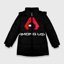 Куртка зимняя для девочки Among Us Логотип, цвет: 3D-черный