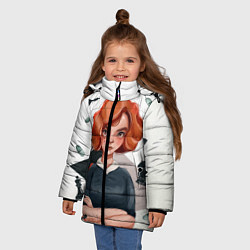 Куртка зимняя для девочки Ход Королевы, цвет: 3D-черный — фото 2