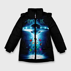 Куртка зимняя для девочки Среди Нас, цвет: 3D-черный