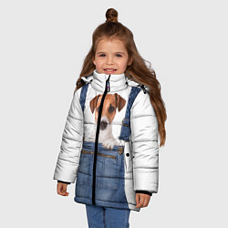 Куртка зимняя для девочки ЩЕНОК В КАРМАШКЕ, цвет: 3D-красный — фото 2